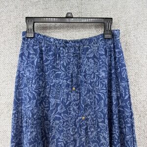 Lauren Ralph Lauren Maxi Women's Small Skirt Floral Tiered Blue Cotton Boho VTG